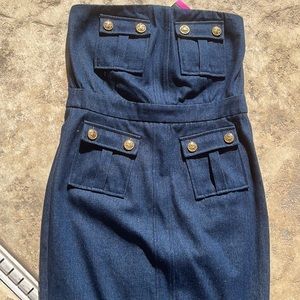 NWT-Denim Strapless Dress